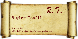 Rigler Teofil névjegykártya